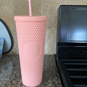 Limited edition matte pink starbucks bling cup
